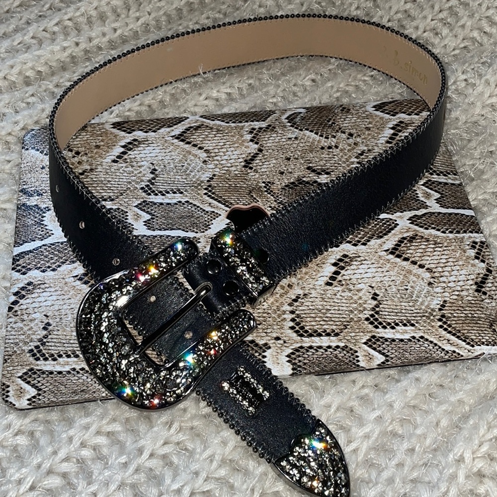 B.B. Simon Noir Classic belt Pre-loved size 30.
